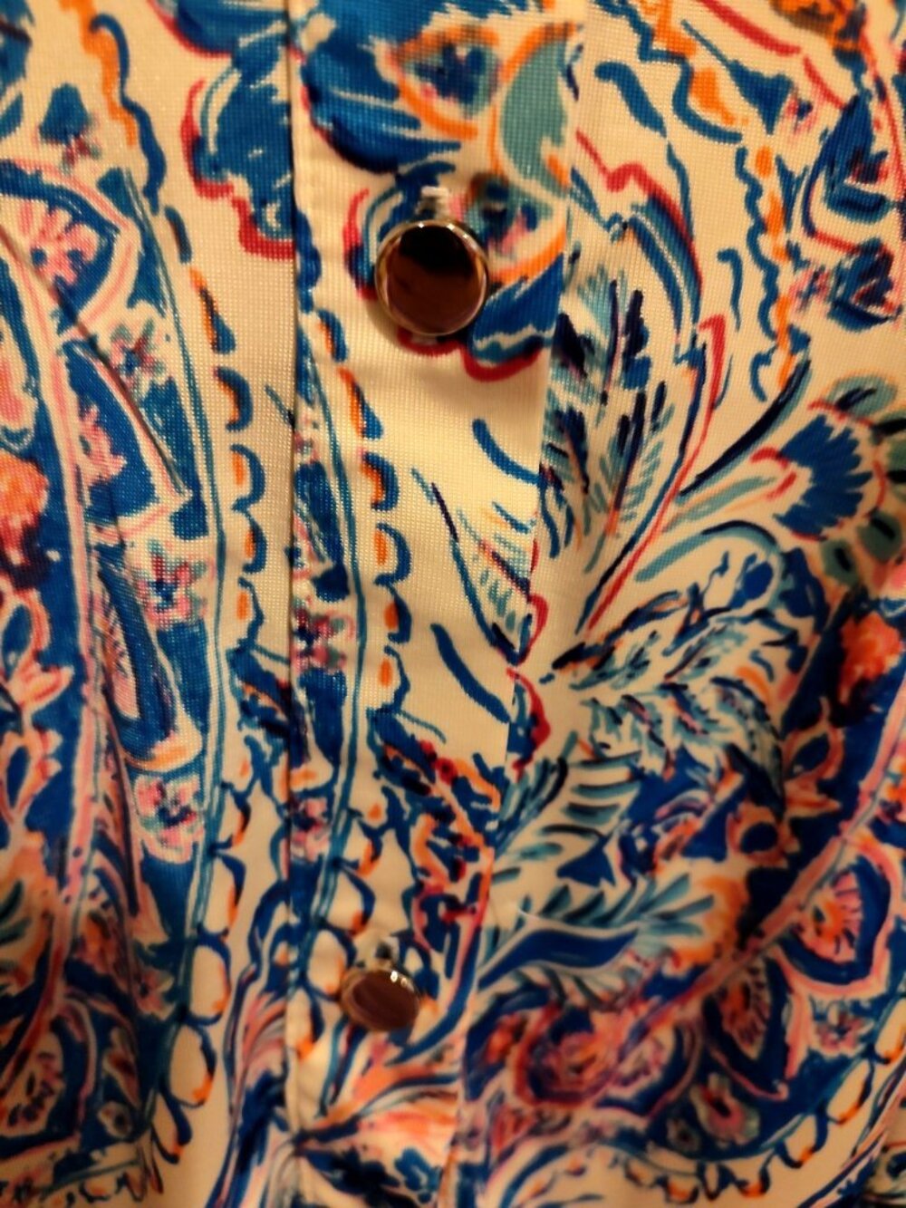 Juniper + Lime Womens XL Sleeveless Floral Paisley Button-Down Blouse In Multico - Picture 3 of 7